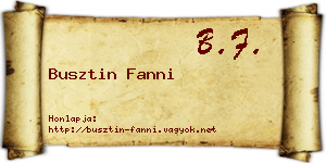 Busztin Fanni névjegykártya